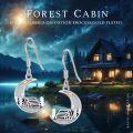 wholesale 925 Sterling Silver Moon & Cabin Design Drop Earrings - Nature Inspired  for Her-0-2