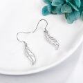 wholesale 925 Sterling Silver Feather Dangle Earrings - Elegant Gift for Her-0-1