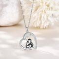 wholesale 925 Sterling Silver Heart-Shaped Penguin Family Pendant Necklace with Snowflake Design and Cubic Zirconia Stones - Gifts for Her-0-1