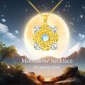 wholesale 925 Sterling Silver Celtic Knot Moonstone CZ Pendant Necklace for Women-0-4