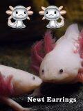 wholesale 925 Sterling Silver Axolotl Stud Earrings - Cute Cartoon Fish  for Women Girls-0-3