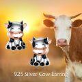 wholesale 925 Sterling Silver Cow Stud Earrings for Women's-0-2