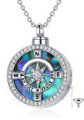 wholesale TOUPOP Compass Urn Cremation Jewelry For Ashes For Women 925 Sterling Silver Always In My Heart Necklace For Ashes Keepsake Memorial Pendant I'd Be Lost Without You Compass Ash Necklace For Human Ashes With Funnel Filler -0-0