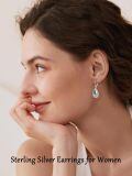 TOUPOP Sterling Silver Gemstone Teardrop Dangle Earrings-0-3
