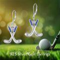 wholesale 925 Sterling Silver Crossed Golf Clubs Dangle Earrings Sporty Gift for Her-0-3