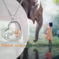 TOUPOP Sterling Silver Heart Elephant Pendant Necklace Jewelry Gifts For Women-0-1