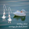 wholesale 925 Sterling Silver Duck Drop Earrings for Women Girls Minimalist  4cm Long-0-1