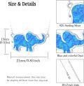wholesale 925 Sterling Silver Blue Fire Opal Elephant Pendant Necklace Good Luck Charm s for Women Girls-0-1