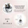 wholesale 925 Sterling Silver Black Cat in Cup Pendant Dangle Earrings for Women Girls Gifts -0-4