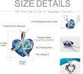 wholesale 925 Sterling Silver Crystal Heart Necklace for Women Birthstone Gift for Wife Daughter Anniversary Birthday Christmas-0-1