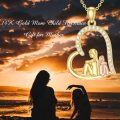 wholesale 14K Gold Mother Daughter Heart Pendant Necklace for Mom Women Wife Grandmother 18 Inches Chain-0-1