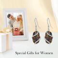 wholesale  925 Sterling Silver Black Opal Drop Dangle Earrings for Women, Hypoallergenic Elegant Jewelry Gift-0-3