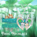 wholesale 925 Sterling Silver Frog Heart Clover Family Necklaces for Mom and Daughter Gifts-0-3