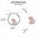 wholesale 925 Sterling Silver Pink Dog Hoop Earrings for Girls and Women Gift Idea-0-2