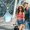 wholesale Sterling Silver Moonstone Filigree Teardrop Pendant Necklace for Women-0-39