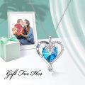 wholesale TOUPOP Butterfly Necklaces For Women Butterfly Gift Butterfly Pendant S925 Sterling Silver For Women Daughter Girlfriend Sister Mother Day Birthday (blue Crystal Heart) -0-4
