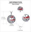 wholesale 925 Sterling Silver Mushroom Pendant Necklace with Red Cap and Rainbow Crystal Stone - Christmas Gift for Her-0-2