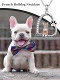 wholesale 925 Sterling Silver Heart Pendant with Dog and Paw Print Charm Necklace for Women - Always & Forever Love You s-0-3