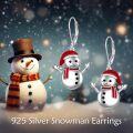 wholesale 925 Sterling Silver Snowman Leverback Earrings - Adorable Winter Holiday Jewelry for Women and Girls-0-1
