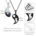 wholesale 925 Sterling Silver Yin Yang Cat Necklace Wholesale With Moonstone-0-4