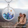 wholesale 925 Sterling Silver Abalone Shell Cross Mountain Pendant Necklace for Women-0-1