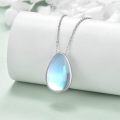 wholesale 925 Sterling Silver Moonstone Tear Drop Hourglass Cremation Jewelry Keepsake Urn Necklace-0-3