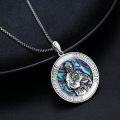 wholesale 925 Sterling Silver St Francis of Assisi Medal Pendant Necklace with Abalone Shell and Chain for Protection Gifts for Men & Women-0-1
