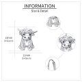 wholesale 925 Sterling Silver Cute Highland Cow Charm Pendant With Hinged Closure-0-3