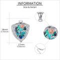 wholesale 925 Sterling Silver Abalone Shell Rose Photo Frame Pendant Necklace for Women-0-4