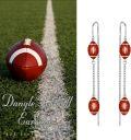 wholesale 925 Sterling Silver Red Football Drop Earrings Sports s for Women-0-5