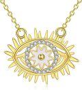 wholesale TOUPOP Evil Eye Necklace 925 Sterling Silver Evil Eye Pendant Necklaces For Women 14k Gold Plated Jewelry Gifts For Women Her Daughter Birthday Christmas Gifts -0-0