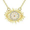 TOUPOP 925 Sterling Silver 14k Gold Plated Evil Eye Pendant Necklace-0-0