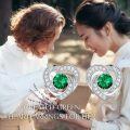 wholesale 925 Sterling Silver Birthstone Heart Stud Earrings Jewelry Gifts for Women-0-65