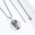 wholesale 925 Sterling Silver Saint Gabriel Angel Pendant Necklace for Men Women Catholic Medal Charm Prayer Gift 45cm Chain-0-1
