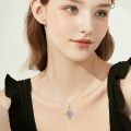 wholesale 925 Sterling Silver Purple Luna Moth Crescent Moon Pendant Necklace For Women-0-1
