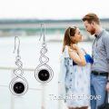 wholesale 925 Sterling Silver Green Turquoise Drop Earrings Platinum Plated Twisted Swirl Jewelry For Women-0-11