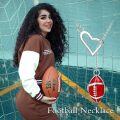 wholesale 925 Sterling Silver Heart & Red Enamel Football Lariat Necklace Sports Jewelry for Women-0-5