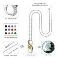 wholesale  925 Sterling Silver & Birthstone Heart Infinity Pendant Necklace for Women, Hypoallergenic Romantic Gift-0-5