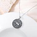 wholesale 925 Sterling Silver Aries Zodiac Sign Necklace with Cubic Zirconias and Black Enamel for Women Girls Astrology Gift 48cm Chain Length-0-2
