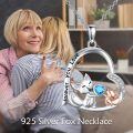 wholesale 925 Sterling Silver Blue Crystal Love Cat and Dog Heart Pendant Necklace Gift for Women-0-4