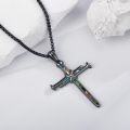 wholesale 925 Sterling Silver Abalone Shell Baseball Cross Crucifix Nail Pendant Necklace Christian Religious Jewelry for Women Men Mothers Gifts-0-4