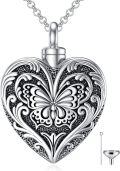 wholesale 925 Sterling Silver Heart Butterfly Cremation Jewelry for Ashes Necklace Women Men Keepsake Memorial Urn Pendant with Funnel and Fill Tool-0-0