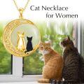 wholesale 925 Sterling Silver Cat On Moon Pendant Necklace-0-2