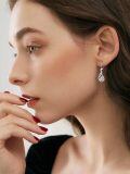 wholesale 925 Sterling Silver Larimar Starfish Wave Drop Earrings Platinum Plated-0-1