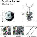 wholesale 925 Sterling Silver Saint Anthony Shield-Shaped Shell Inlay Religious Pendant Necklace -0-5