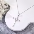 wholesale 925 Sterling Silver Cross Pendant Necklace for Women-0-2