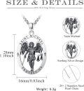 wholesale 925 Sterling Silver Saint Michael Pendant Protection Amulet Catholic Charm Necklace for Men Women Gifts 45cm Chain -0-5