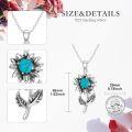 wholesale 925 Sterling Silver Turquoise Stone Flower Pendant Necklace for Women Western Style s-0-5