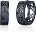 wholesale 925 Sterling Silver Black Celtic Knot Huggie Hoops with Evil Eye Design for Women & Men-0-0