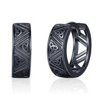 wholesale 925 Sterling Silver Black Celtic Knot Huggie Hoops with Evil Eye Design for Women & Men-B-Celtic Knot
